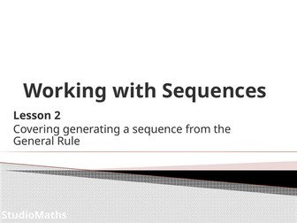 IGCSE & GCSE Working with Sequences ~ Generating a Sequence