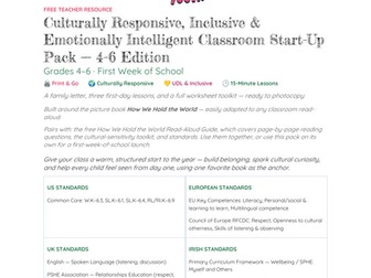 Culturally Responsive Back to School Activities | 4-6 SEL & Critical Thinking Pack