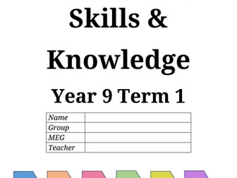 WJEC Hospitality & Catering Year 9 Term 1 booklet, powerpoint & assessments