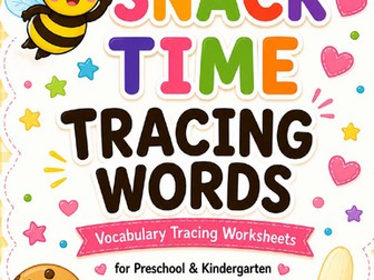 Food Vocabulary Tracing Worksheets | Preschool Handwriting & Word Practice