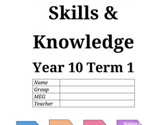 WJEC Hospitality & Catering Year 10 Term 1 booklet, powerpoint & assessments