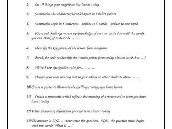 50 Plenary Ideas
