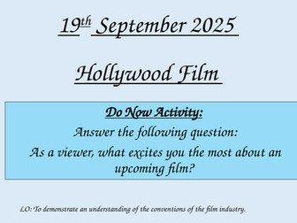 WJEC Media Studies Unit 2 Hollywood Film Scheme of Work