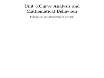 Foundations and Applications of Calculus Unit 5