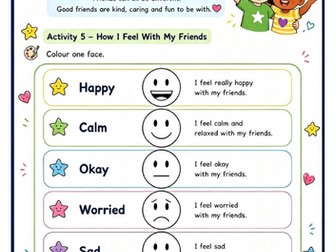 How I Feel With My Friends Worksheet | EYFS | PSHE