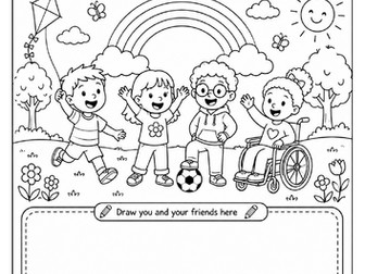 EYFS Friendship Colouring Worksheet