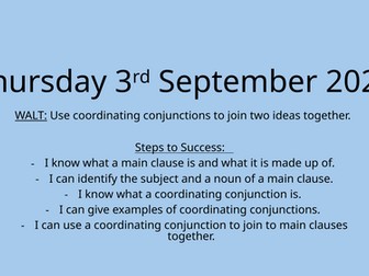 Coordinating Conjunctions - Year 5