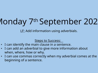 Adverbial Phrases - Year 5