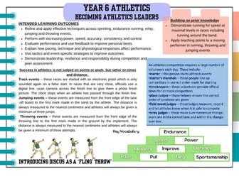 Year 6 Athletics scheme of work