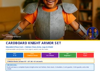 Cardboard Knight Armour | Junk Modelling Build Plan | Design & Technology | STEM Printable
