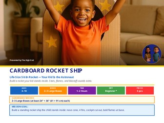 Cardboard Rocket Ship | Junk Modelling Build Plan | Design & Technology | STEM Printable