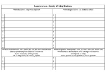 La educacion - speedy writing revision