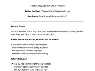 Debate Club | Staying Calm Under Pressure | KS2 Oracy | Ages 6-12