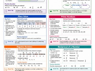 Types of Numbers- revision cards