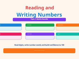Reading and Writing Numbers Maths Bundle | 40-Page Workbook + 33-Slide PowerPoint + Marking Scheme +