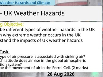 GCSE Geography - UK Weather Hazards Lesson