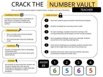 Factors/multiples - Number Lock Escape Room