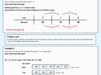 GCSE Foundation Maths - Securing Grade 4 -  Ratio Skill 4 - Sharing an amount into a ratio