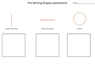 Pre-Writing Shapes Assessment Tool EYFS