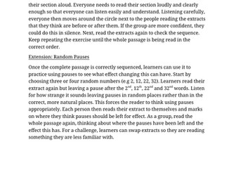 SPEAKING AND LISTENING Voice Projection and Reading for Understanding