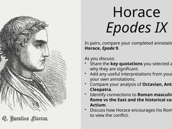 CLASSICS - Imperial Image: Horace, Odes 1.37 & Epodes 9