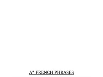 French A-level Advanced Phrases for an A*