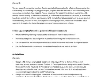 AI computing prompts for teachers