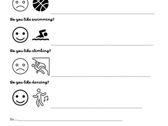 TEFL likes and dislikes sports worksheet answering questions