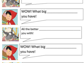 TEFL Little Red Riding Hood conversation taking turns writing practice