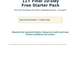11+ Final 10-Day Free Starter Pack