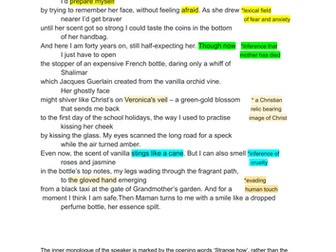 "My Mother's Perfume" Pascal Petit: GCSE ENGLISH LITERATURE analysis