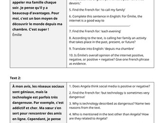AQA GCSE 2026: Pros Cons Reading | Technology (French Foundation)