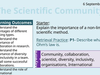 OCR AAQ in Applied Science- Science in Society: The Scientific Community