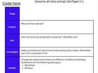 C# PRIMM Activities