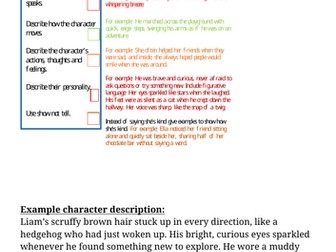 Character and Setting checklists