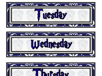 Harry Potter tray labels