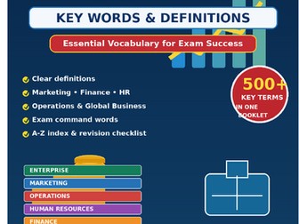 IGCSE Business Key Words & Definitions | 529 Essential Terms | Cambridge 0264 Edexcel 4BS1