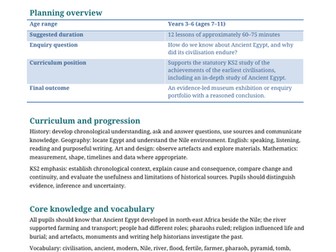 Ancient Egypt KS2 Topic Plan and Lessons