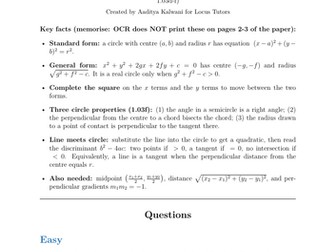 Circles | OCR A-Level Maths | 40 Worked Examples (H240)