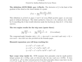 Differentiation from First Principles | OCR A A-Level Maths | 40 Worked Examples (H240)