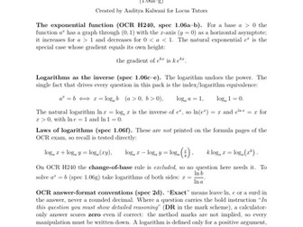 Exponentials and Logarithms | OCR A-Level Maths | 40 Worked Examples (H240)