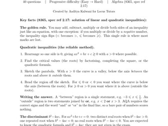 Inequalities | AQA L2 Further 8365 | 40 Worked Examples