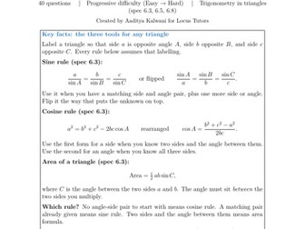 Sine & Cosine Rules and Area | AQA L2 Further 8365 | 40 Worked Examples