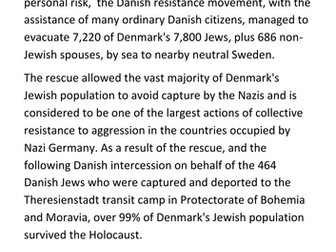 The rescue of the Danish Jews Handout