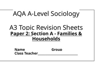 Families & Households A3 Mind Maps A-Level Sociology