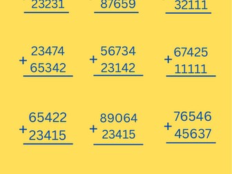 Addition maths worksheet