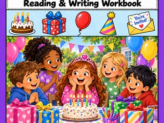 Birthday Reading Comprehension & Writing Workbook | Grades 1-2 EAL ESL