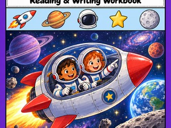 Space Reading Comprehension & Writing Workbook | Grades 1-2 EAL ESL