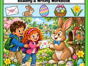 Easter Bunny Reading Comprehension Workbook | Grades 1-2 EAL ESL