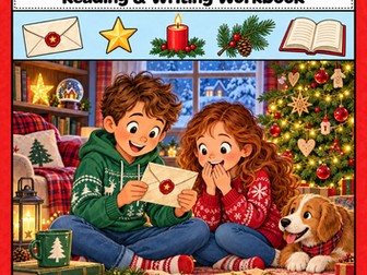 Christmas Advent Reading Comprehension Workbook | Grades 1-2 EAL ESL